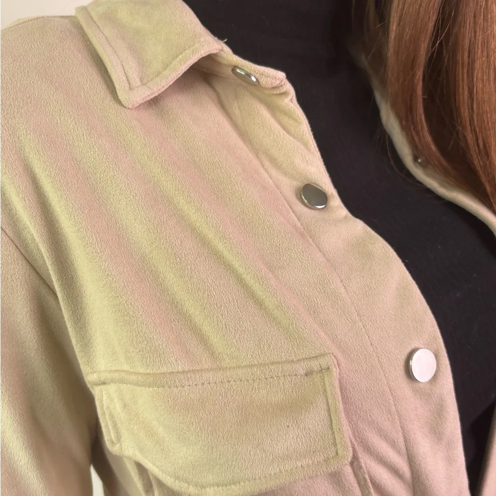 Creamy suede trench coat/dress - Picture 7 of 7